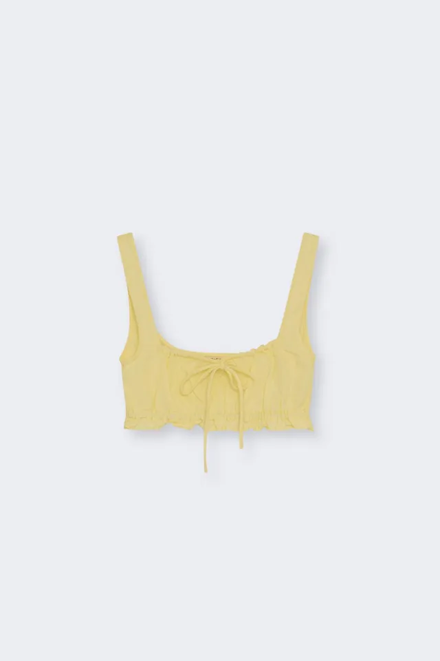 THE NEW SOCIETY Amaryllis Top 2 top Soft Lemon lino