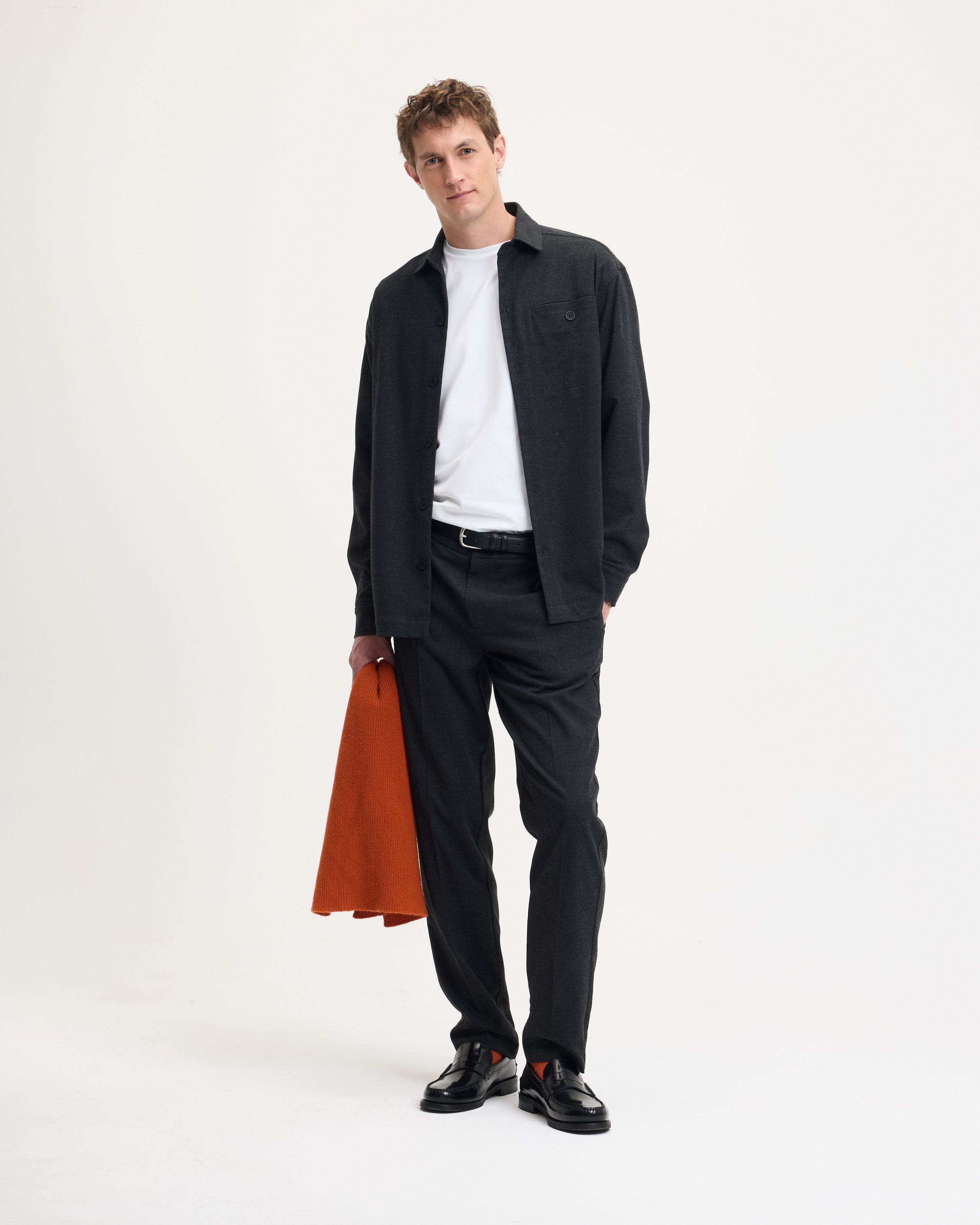 Goodpeople Seppe camicia antracite relaxed stretch