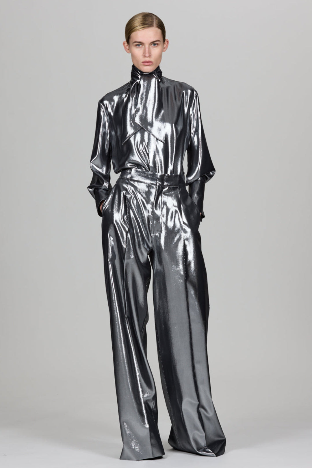 Sa Su Phi Bogart pantaloni larghi in lurex metallizzato