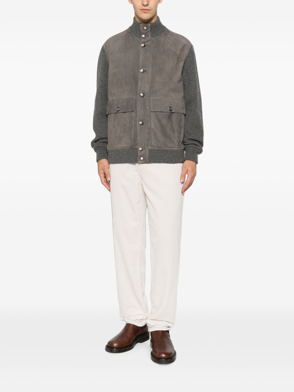 Brunello Cucinelli MPCLF1955 bomber acciaio
