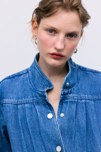 The New Society Tencel giacca donna denim medio tencel