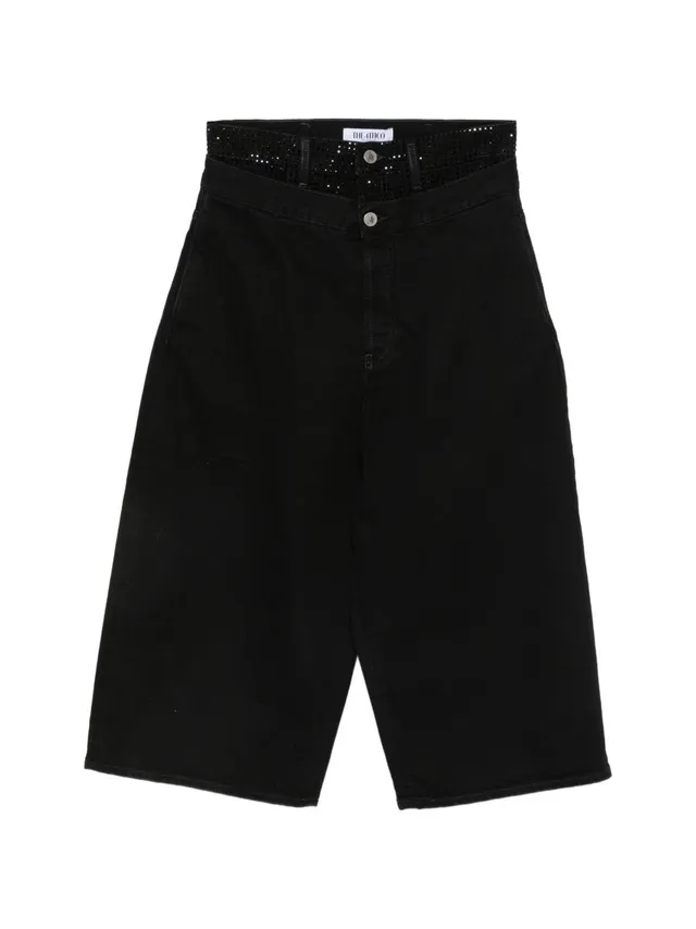 The Attico 261WCP00324 Jeans Neri con Cristalli