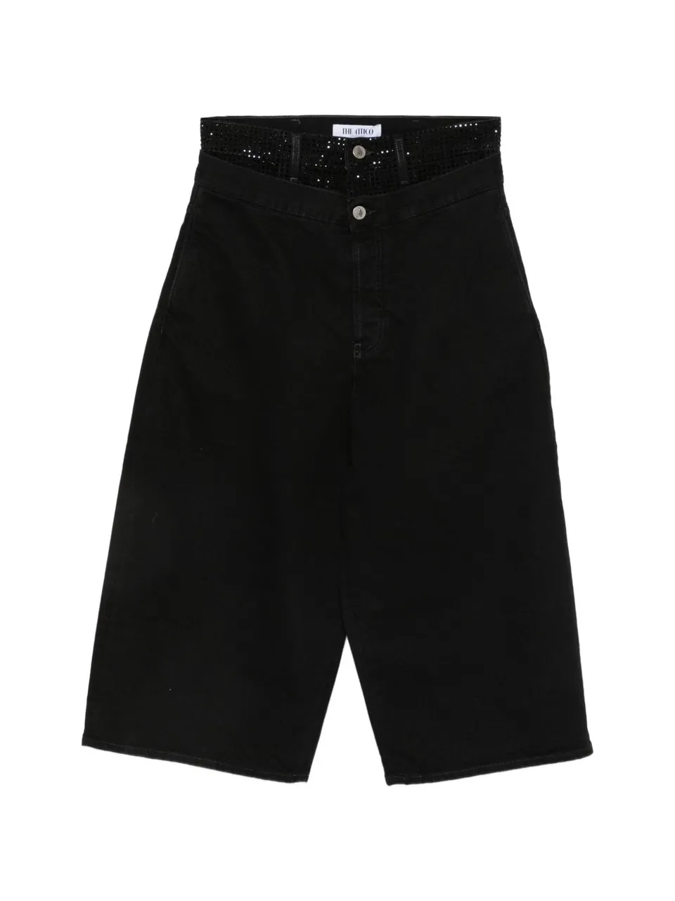 The Attico 261WCP00324 Jeans Neri con Cristalli