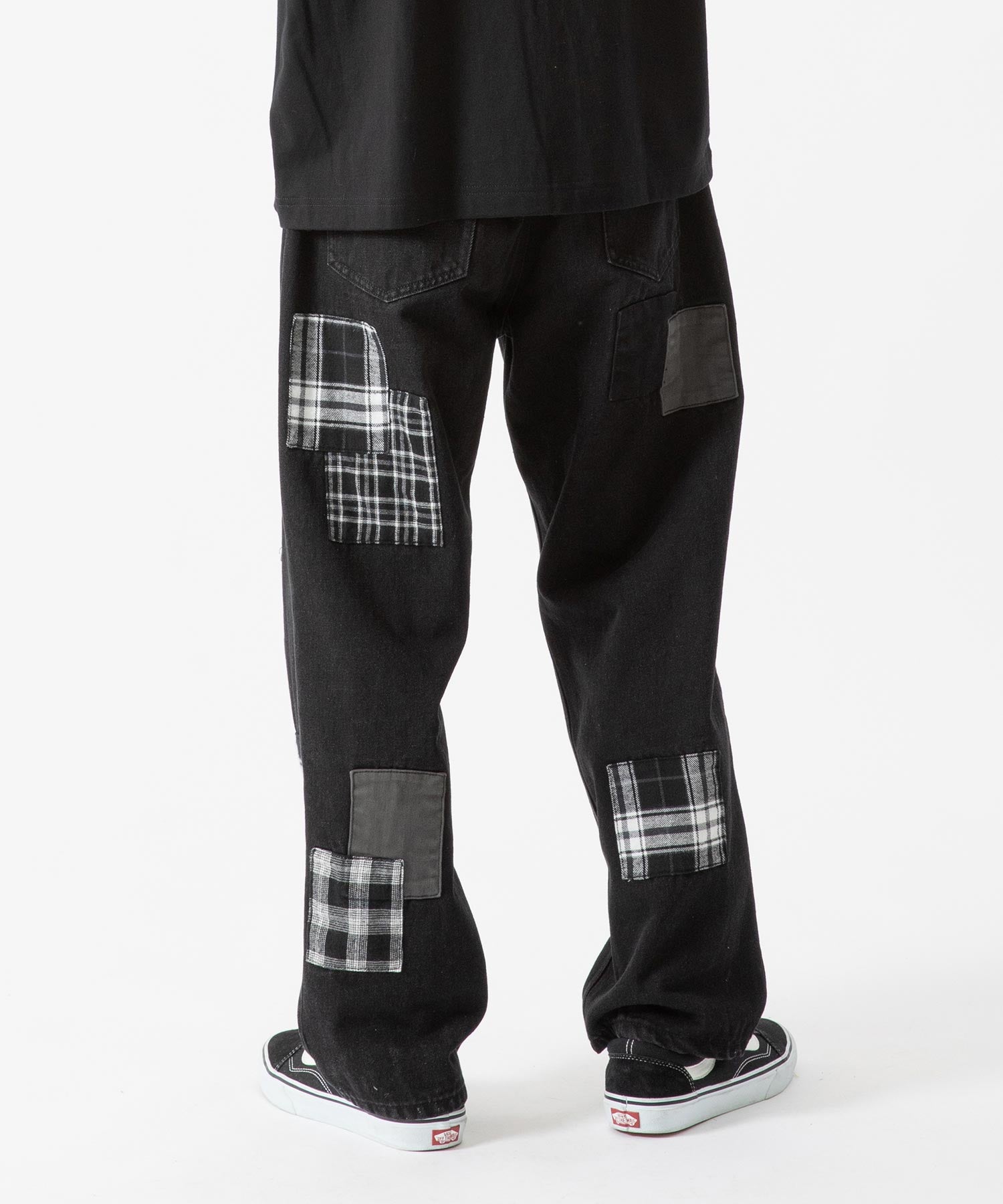 X-Large 5Pocket Patchwork Pantaloni Neri 32 Cotone