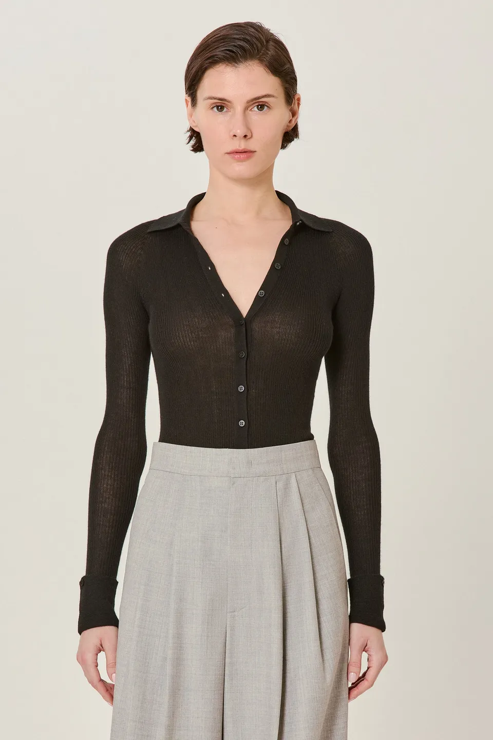 Sa Su Phi Polo cardigan donna coste cashmere seta