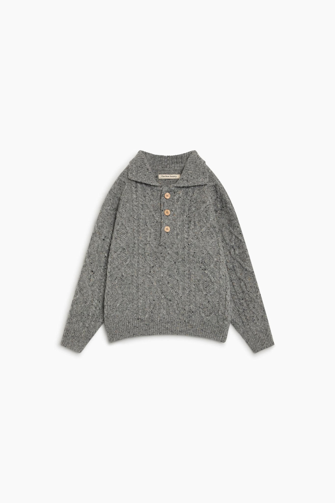 The New Society Solin Polo donna lana grigio melange caldo