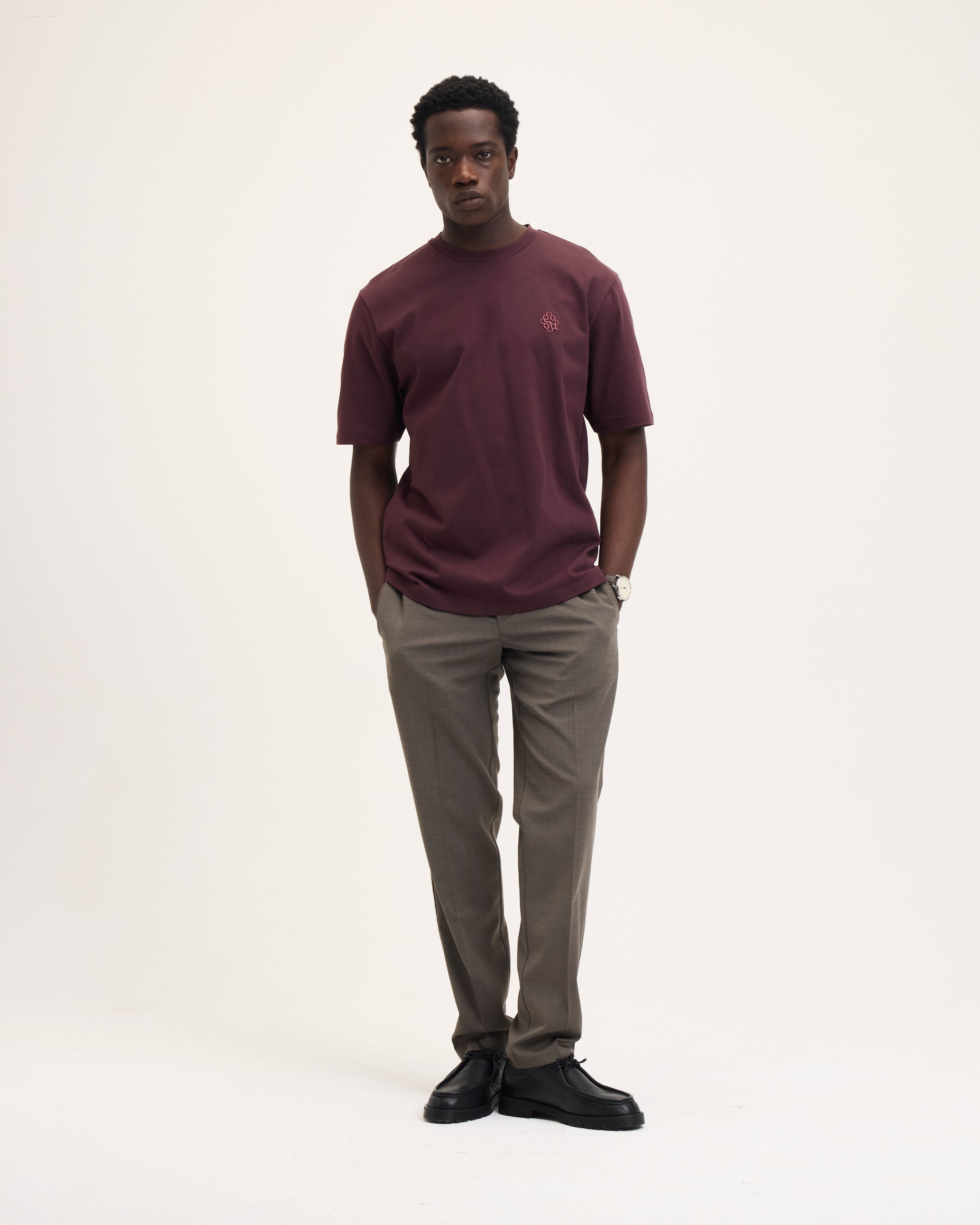 GOODPEOPLE Tommy Signature t-shirt cotone bordeaux