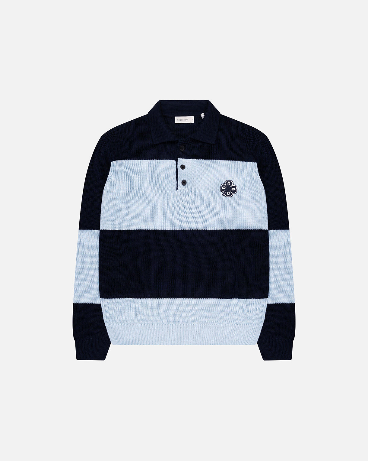 Goodpeople Kjeld polo a righe blu misto lana