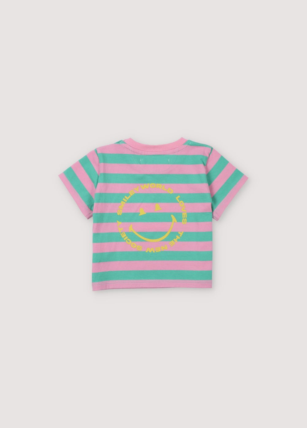 The New Society SmileyWorld maglietta neonato righe Hibiscus rosa cotone