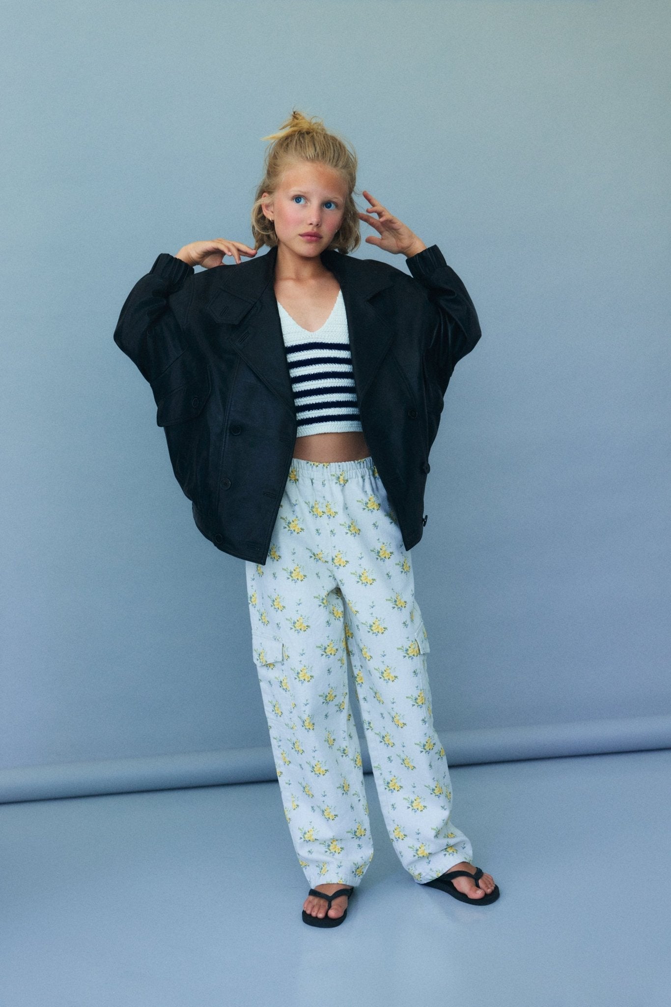 The New Society Mimosa Teen Cargo Mimosa Print pantaloni teen