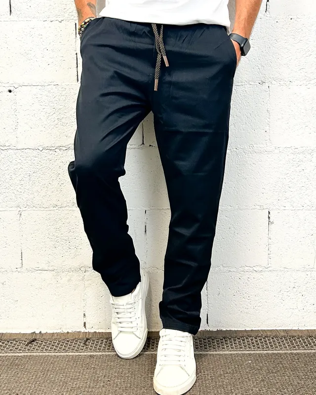 ONLYONE Gianni Lupo Leonard pantalone carrot fit blu navy