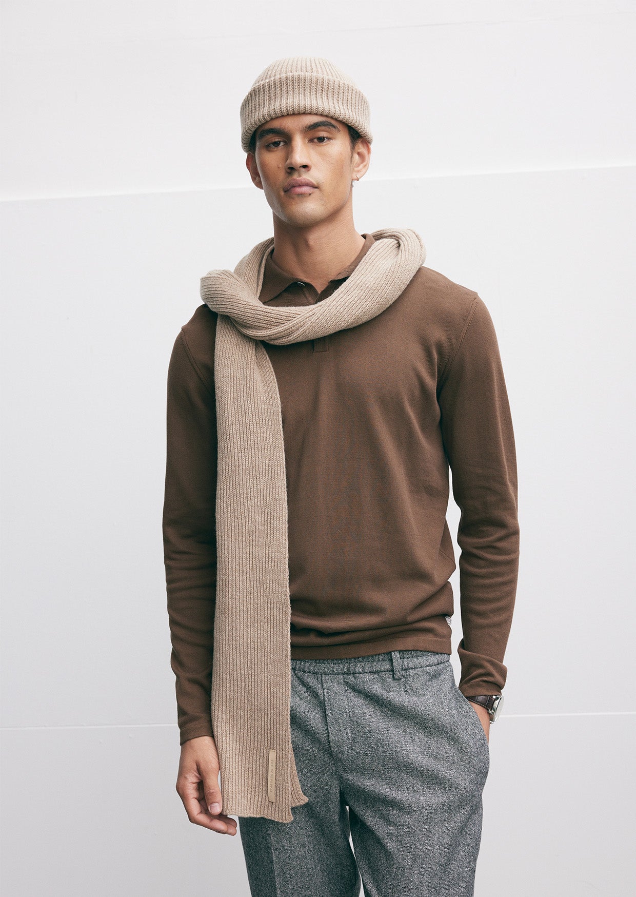 Goodpeople Xalfa sciarpa lana beige taglia unica