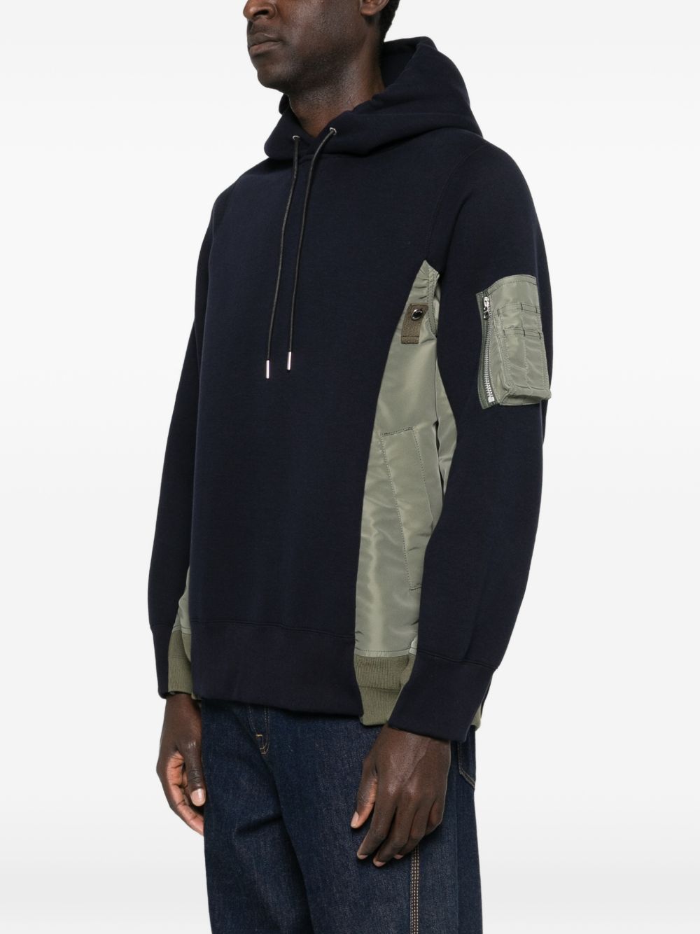 Sacai SCM-325 felpa uomo blu kaki