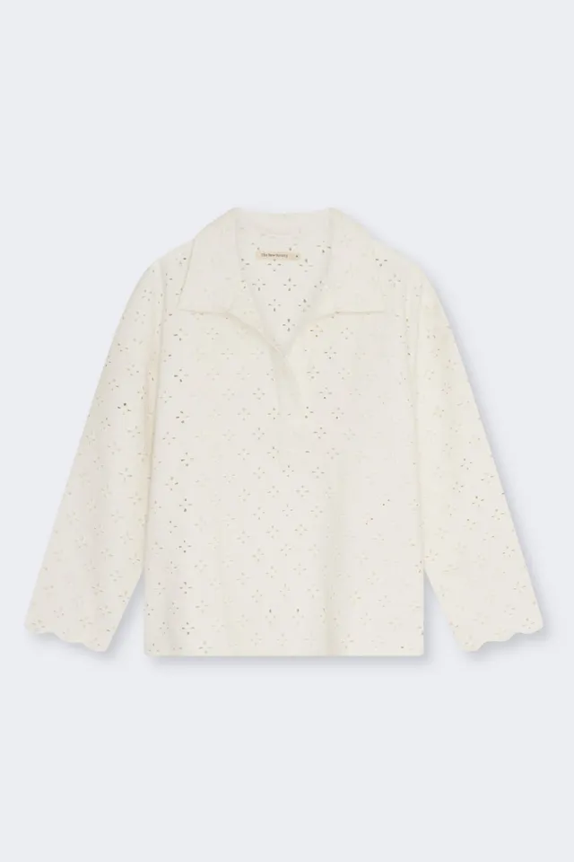 THE NEW SOCIETY Camelia camicia donna denim ricamata