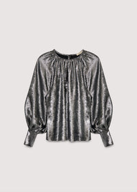 The New Society Uxia Camicia Donna Argento Collo Rotondo