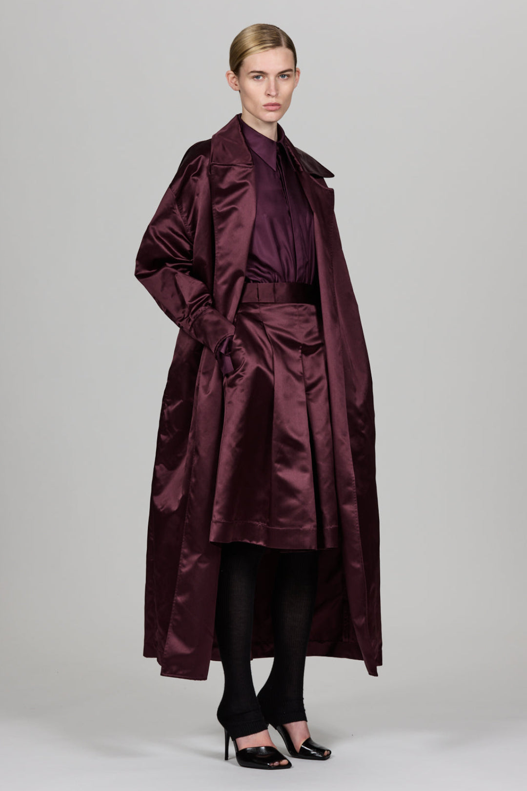 Sa Su Phi Valentina Trench Duchesse di Seta A-Line