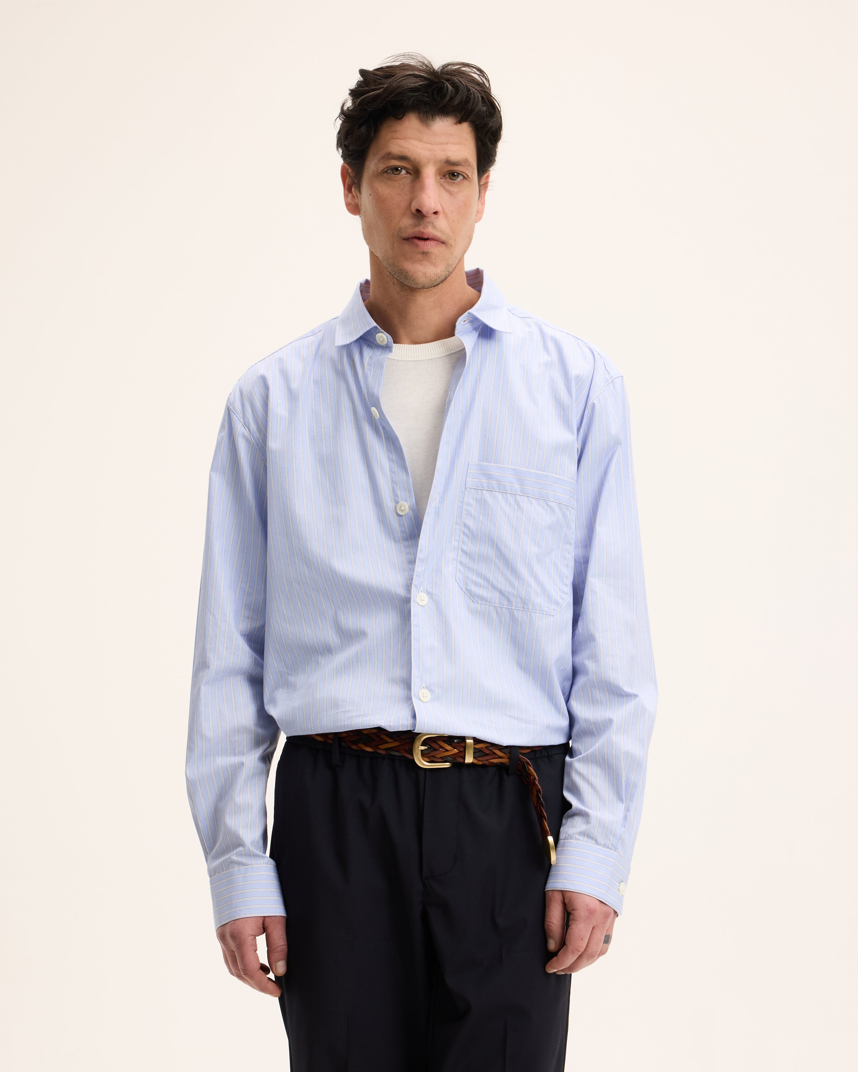 Goodpeople Sogood camicia righe azzurro cotone