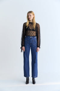 The New Society Anita camicetta pizzo nero Eclipse Noir
