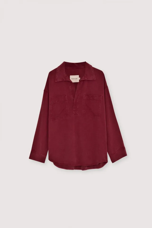 The New Society Tencel camicia lyocell plum fantasy donna