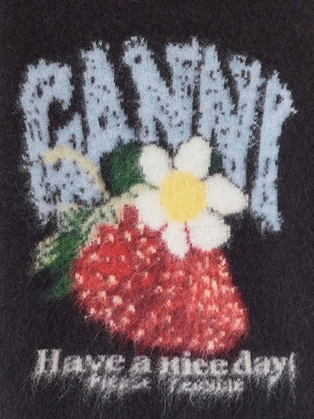 Ganni A1050226 t-shirt nera in alpaca