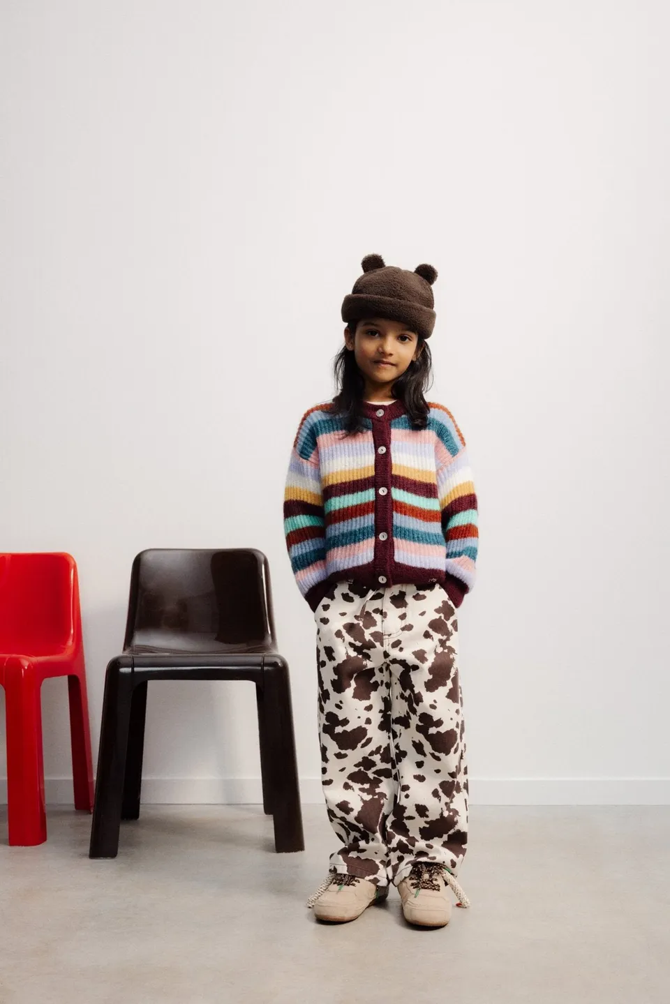 The New Society Dakota Cow Print pantaloni denim cotone BCI