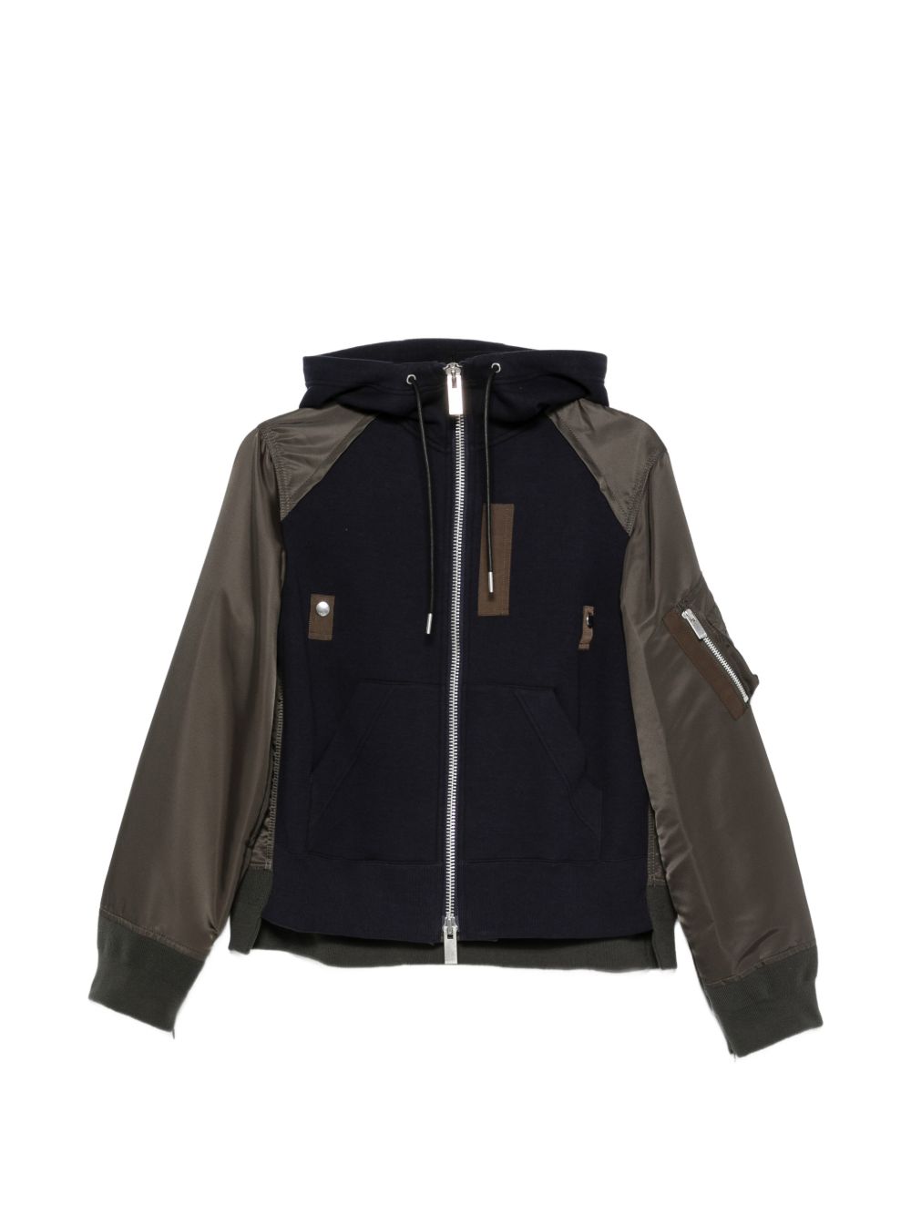 Sacai 26-08680 felpa donna navy dark khaki