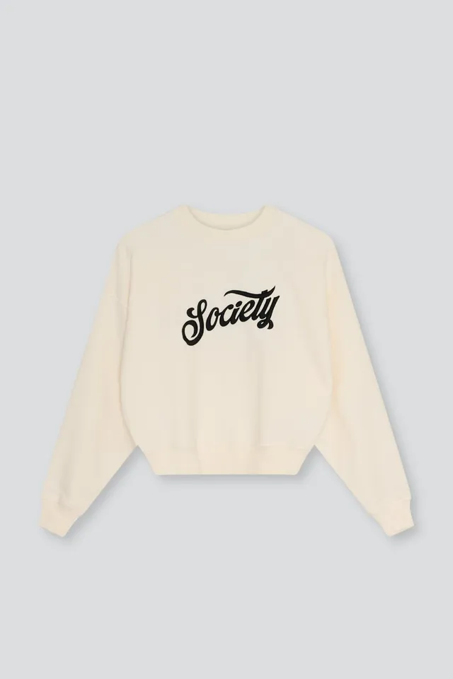The New Society Mazus Felpa Teen 12 Anni Ecru Cropped