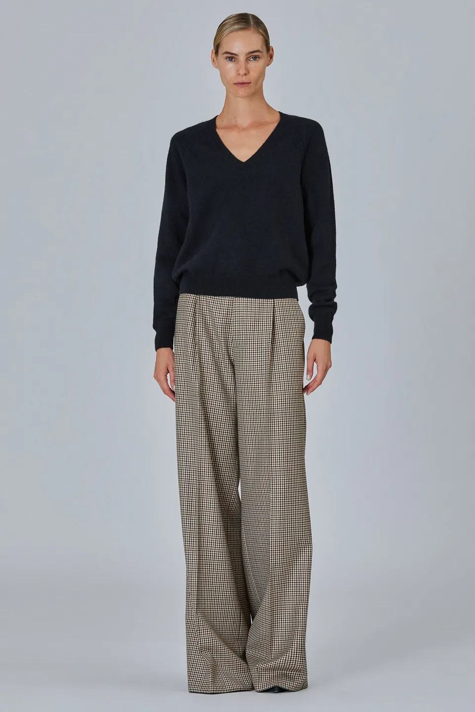 Sa Su Phi V Neck maglione cashmere prugna