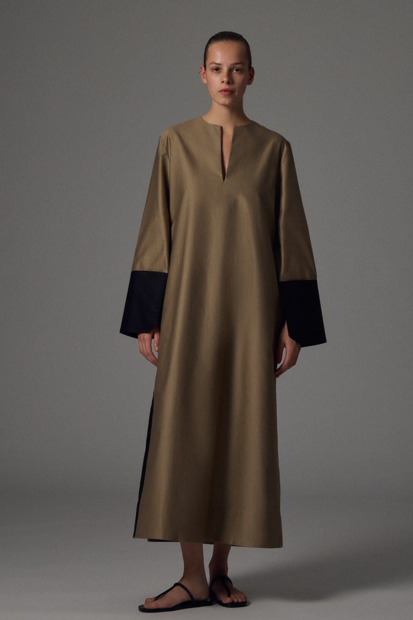 Sa Su Phi Kaftano abito lungo cotone gabardine taglia 38