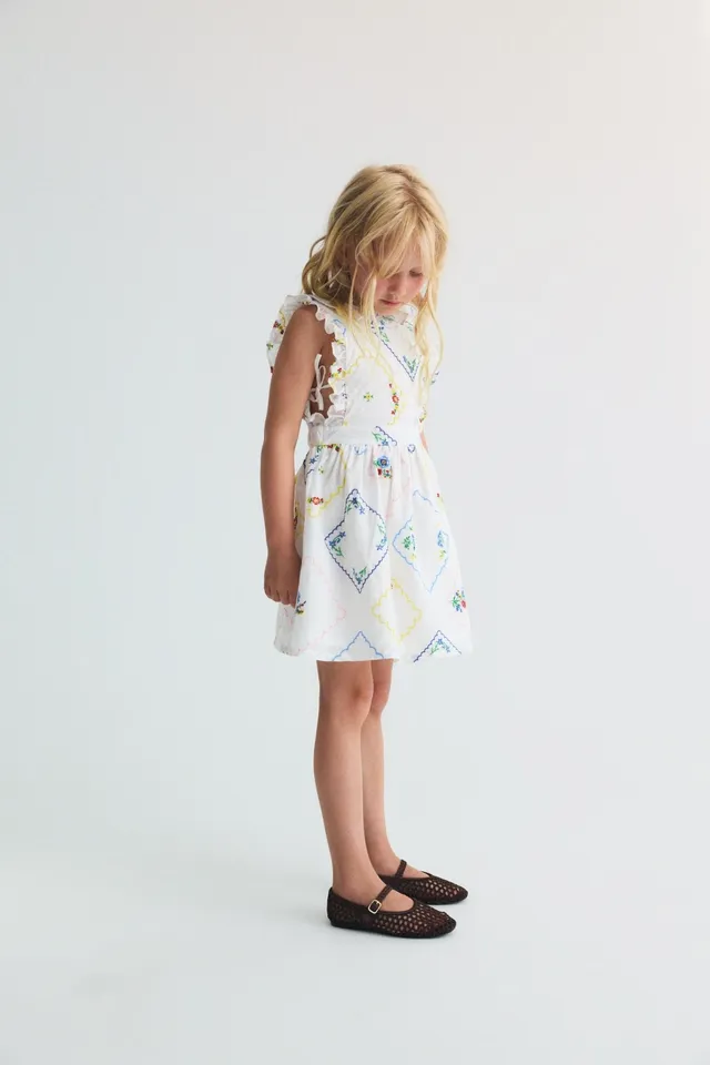 The New Society Jacinthe vestito bambina ricamo floreale
