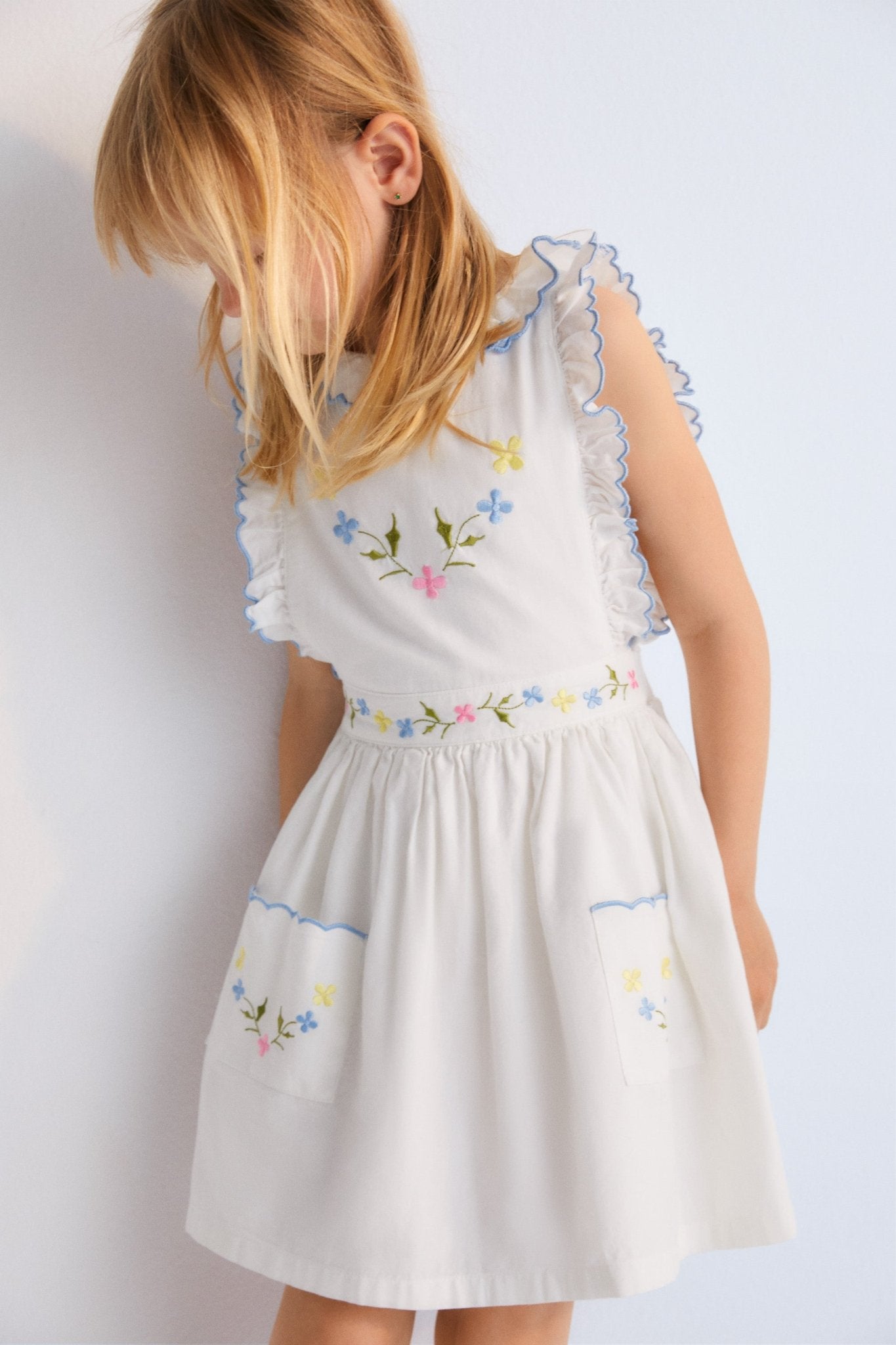 THE NEW SOCIETY Hermione vestito bianco ricamo cotone