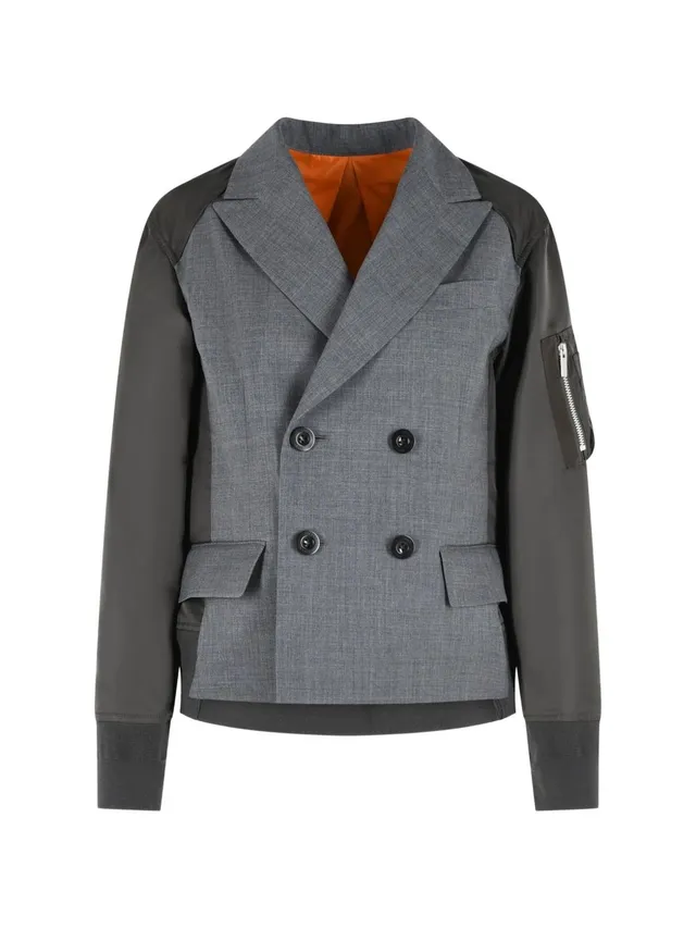 Sacai 26-08564 giacca donna grigio khaki