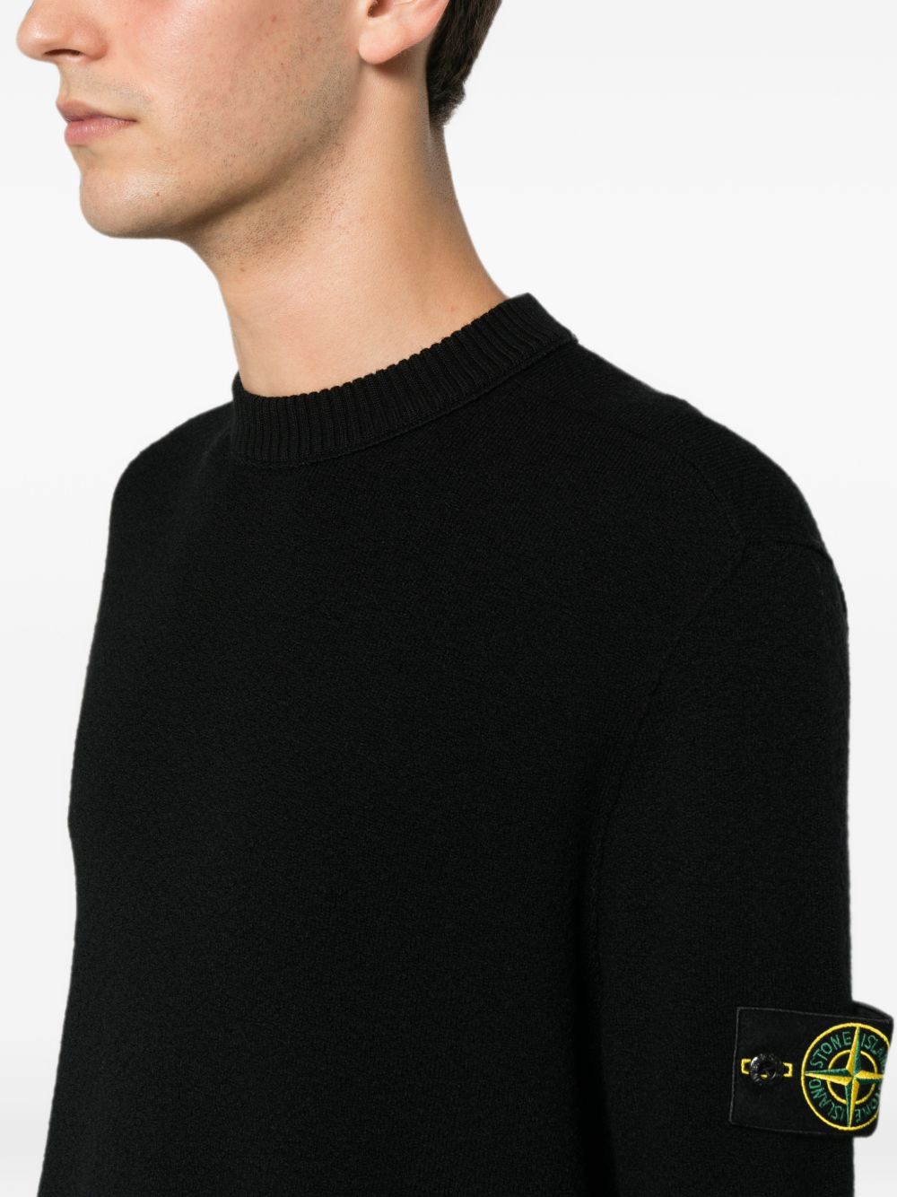 Stone Island L2S155100011 Maglione Nero Lana Uomo