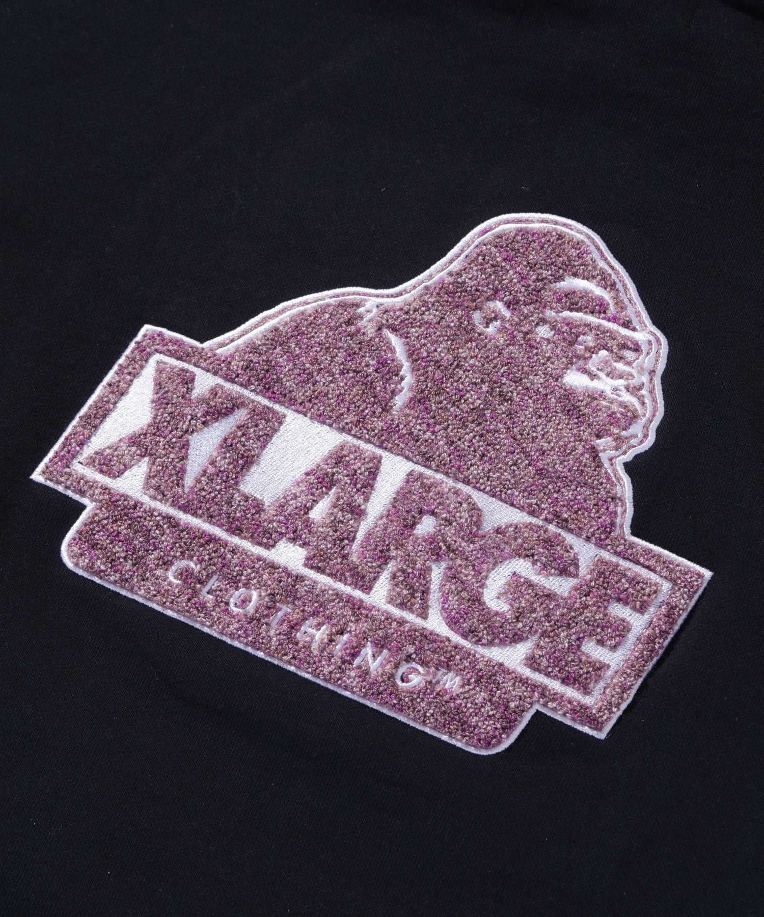 X-Large Chenille Slanted OG felpa cappuccio nera cotone