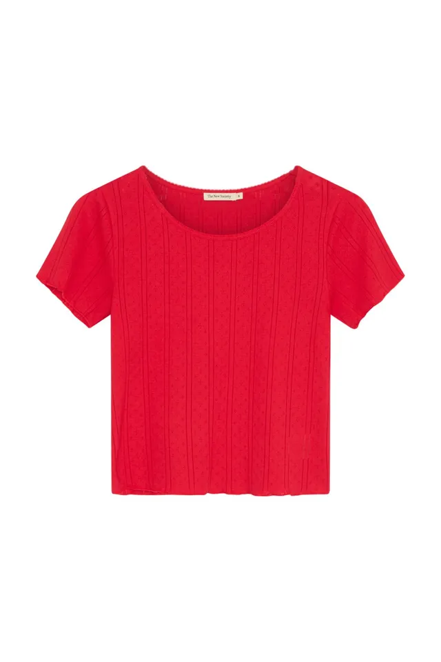 The New Society Romero Woman Tee maglietta rosso tulipano
