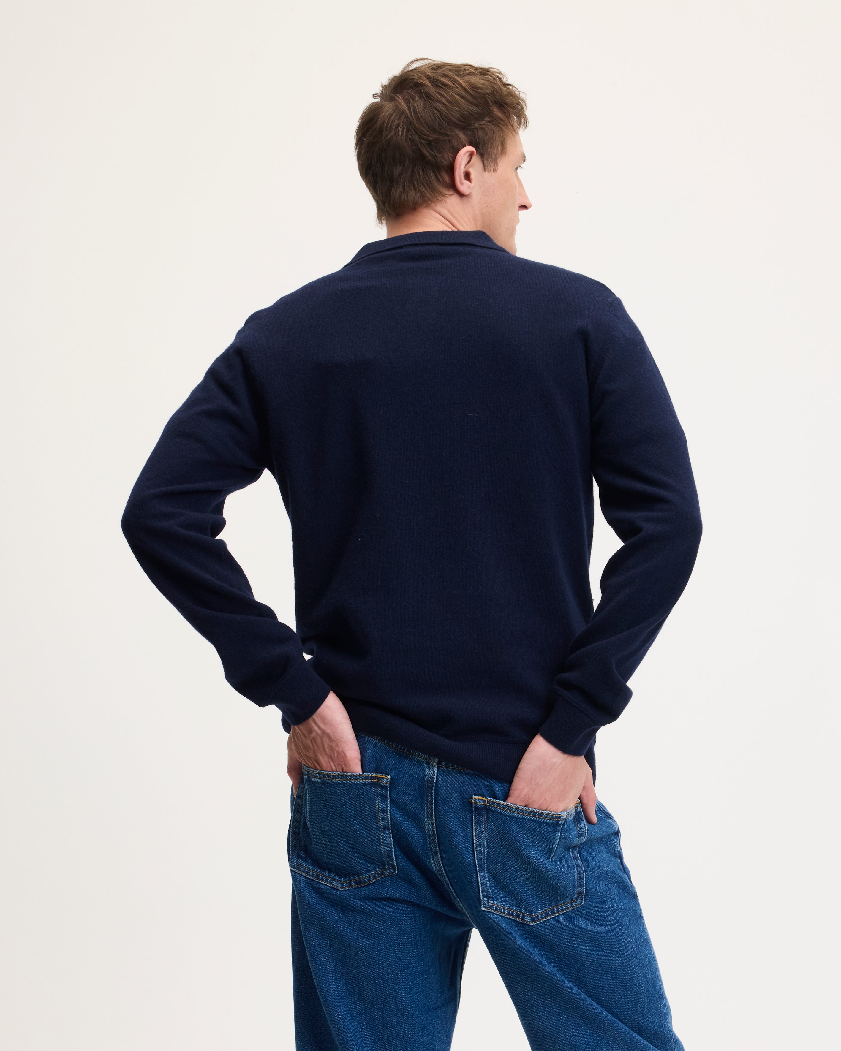 GOODPEOPLE Ken polo maglia blu lana