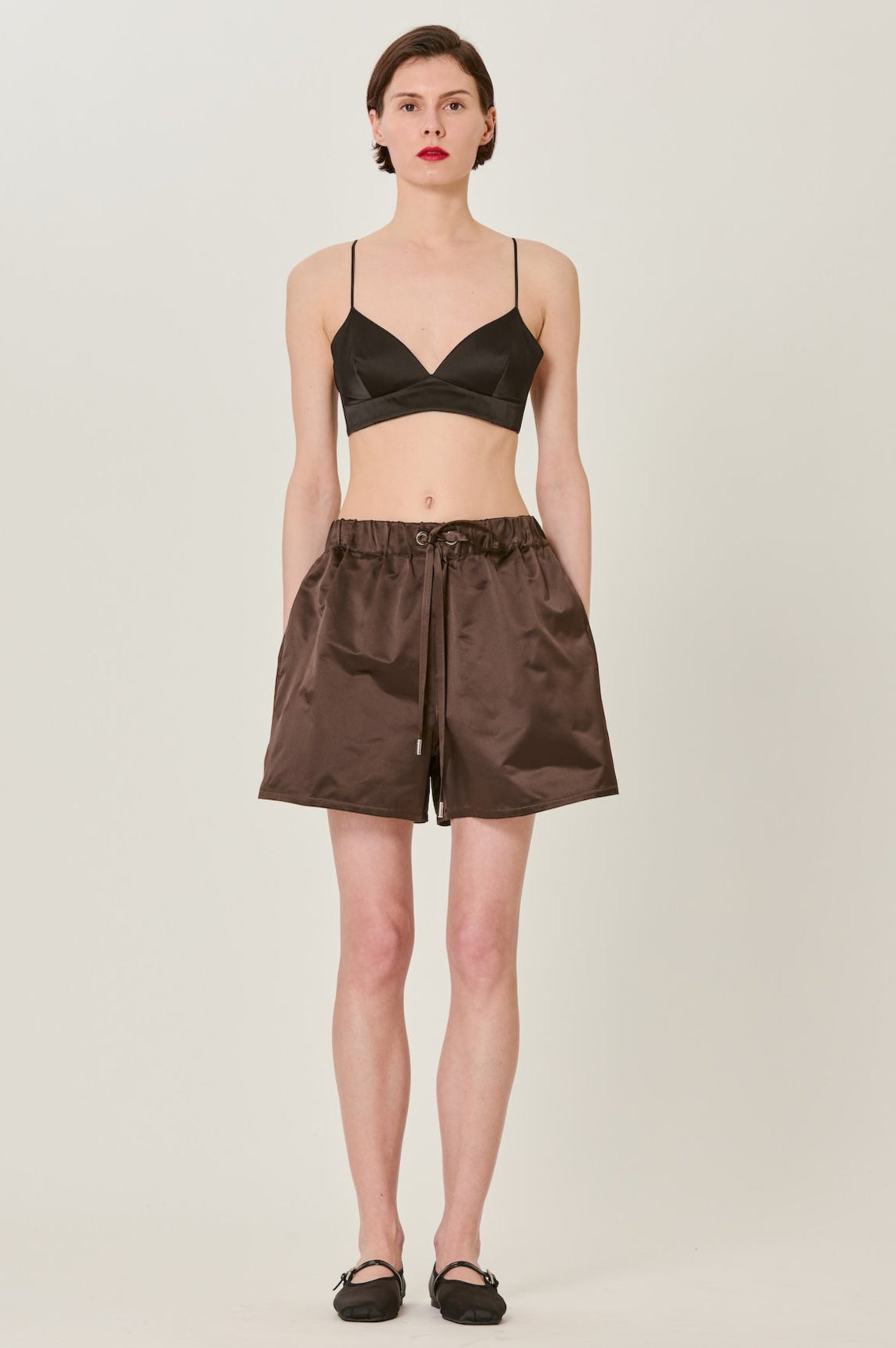 Sa Su Phi Bralette Top nero seta duchesse