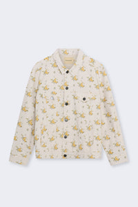 The New Society Mimosa Woman Jacket giacca denim fiori cotone