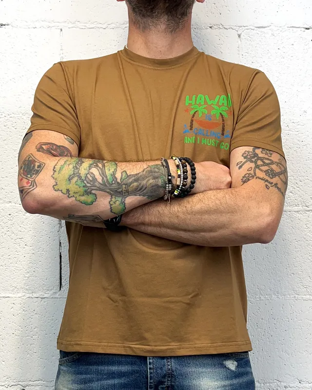 ONLYONE Dropin Hawaii t-shirt marrone brown