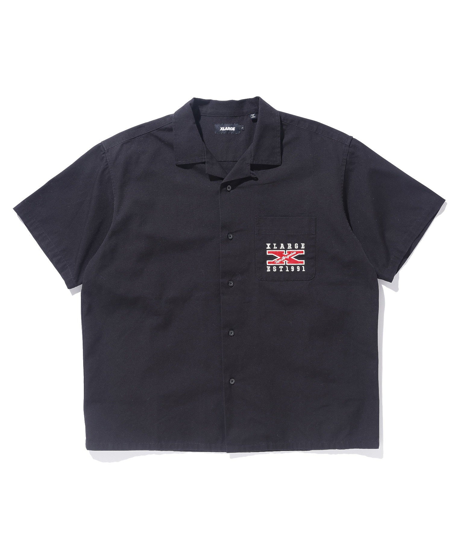 X-Large X Logo camicia nera manica corta