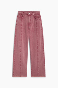 The New Society TNS Denim Wide Leg Pantaloni Rumba Red