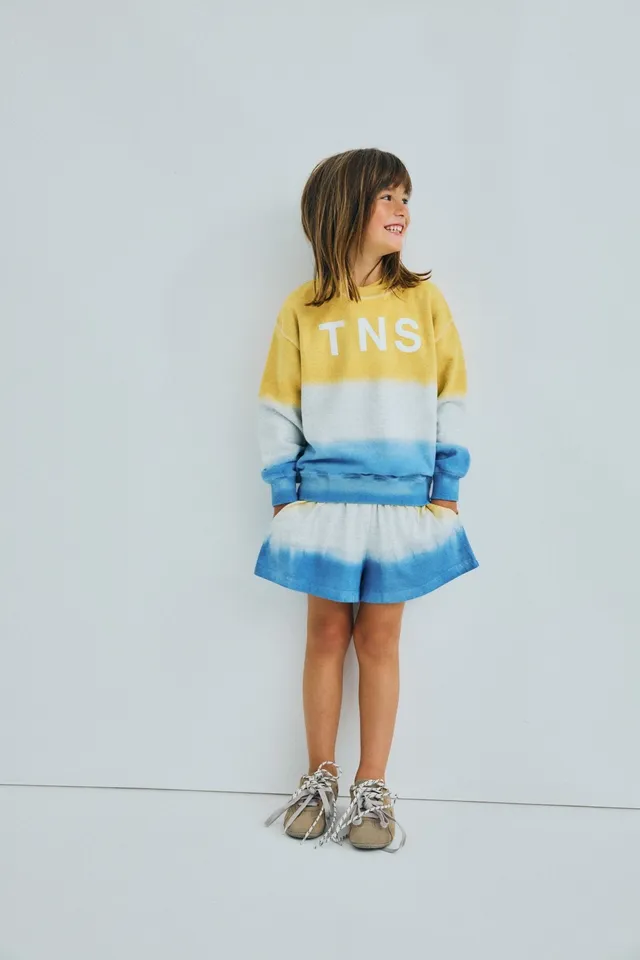 The New Society Tie Dye felpa bambina Mimosa gialla cotone