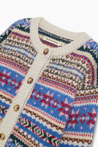 The New Society Caia Cardigan lana jacquard multicolore