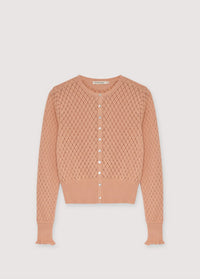 The New Society Lirio cardigan donna pesca nougat cotone