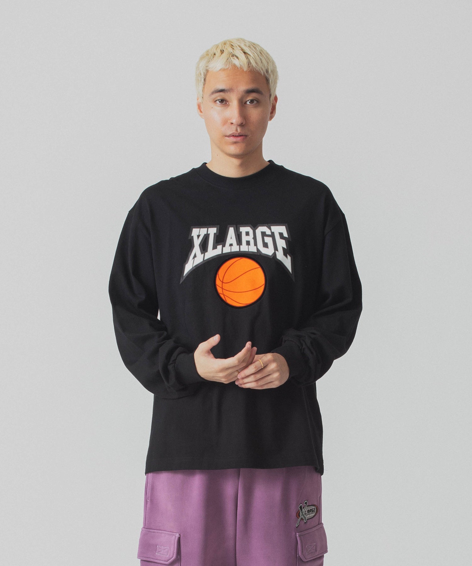 X-Large Team Logo t-shirt manica lunga bianca cotone