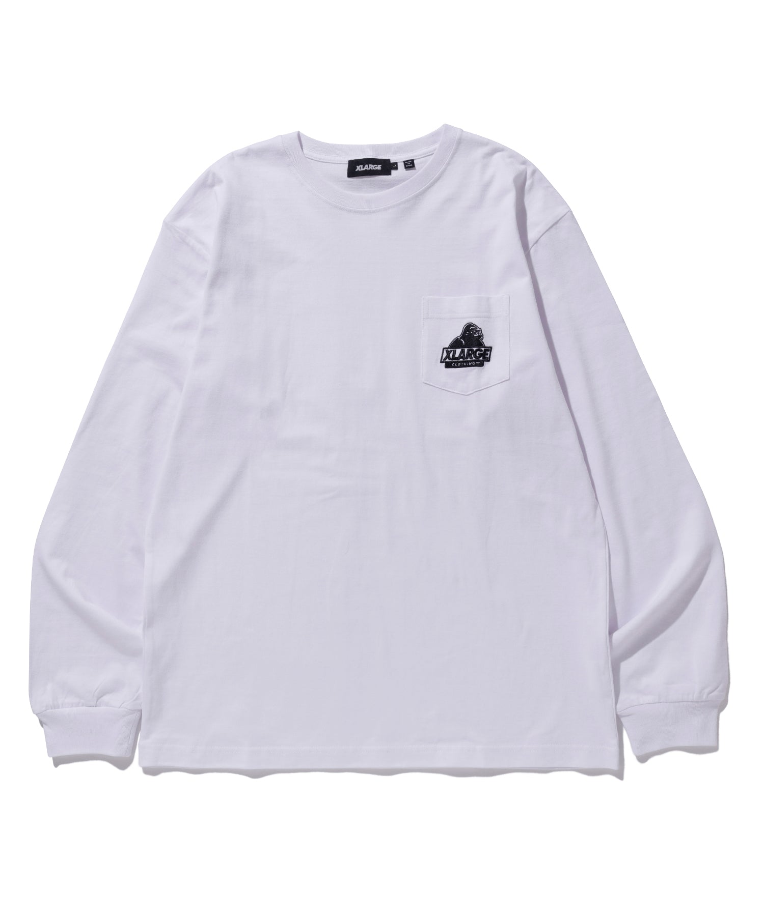 X-Large L/S Pocket Tee Embroidery Slanted OG t-shirt bianca cotone