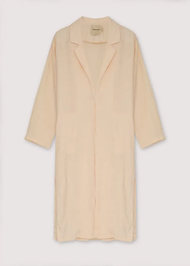 The New Society Hera cappotto donna macadamia lino