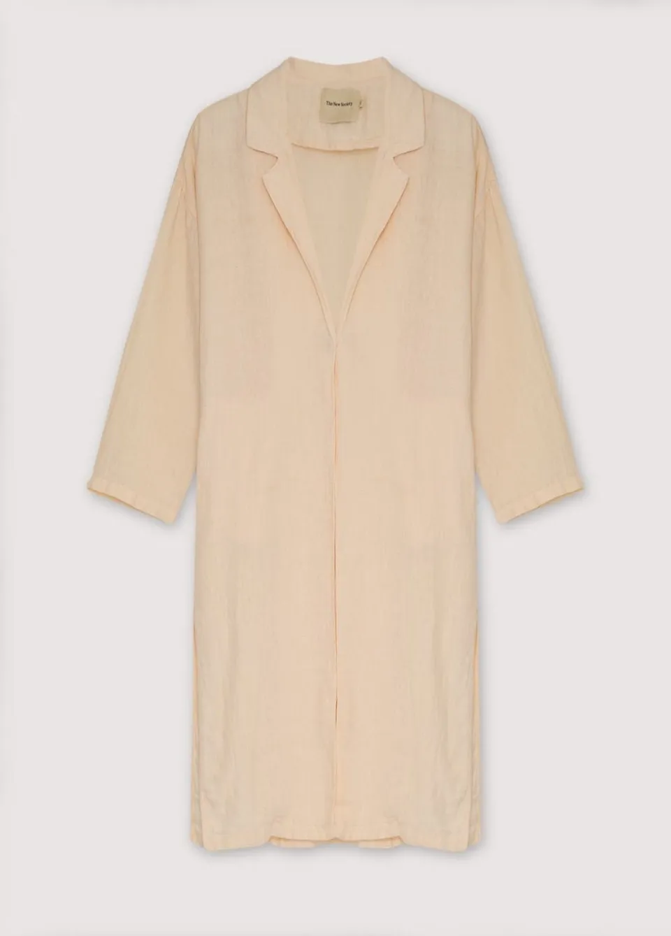 The New Society Hera cappotto donna macadamia lino