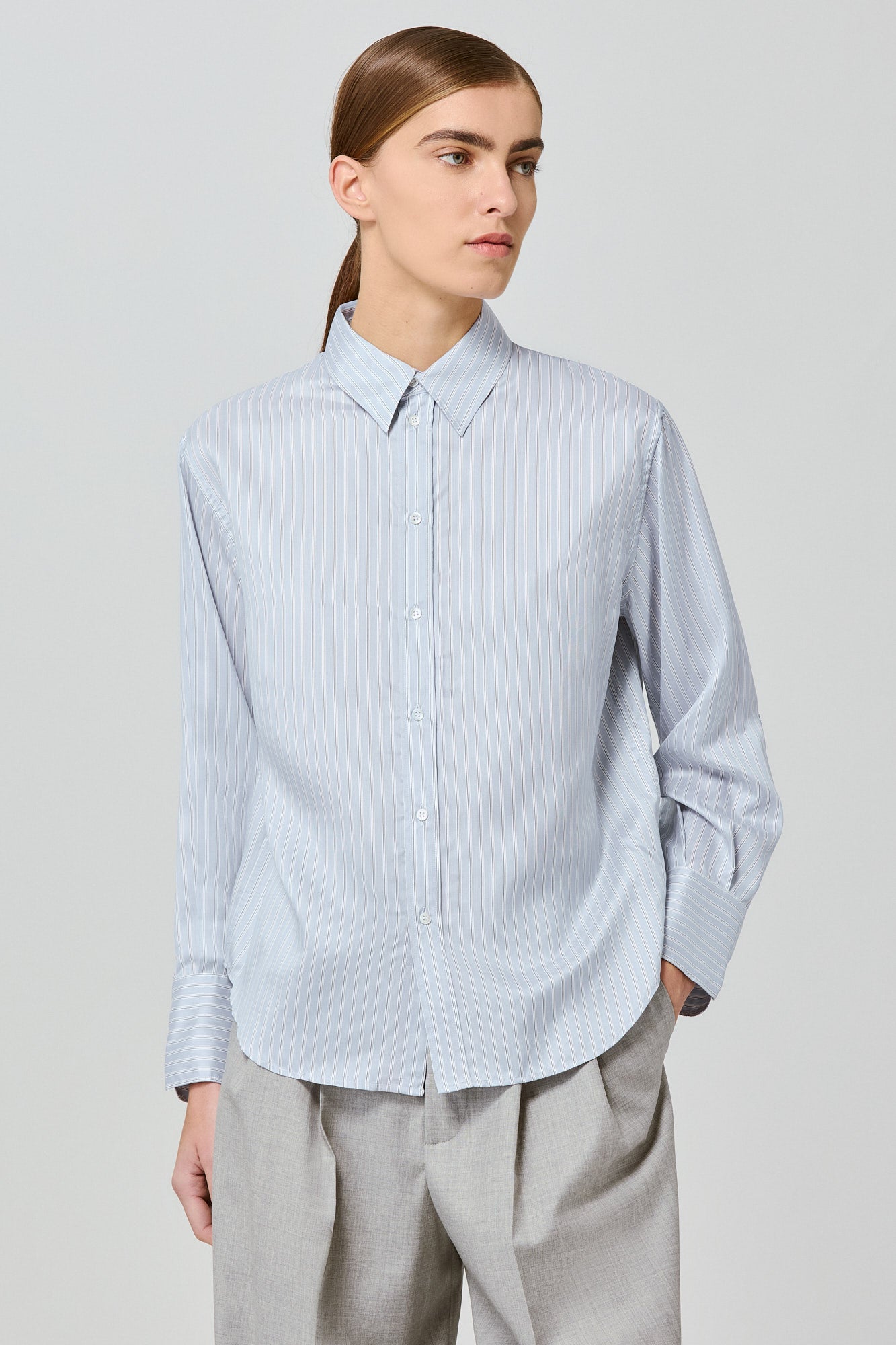 Sa Su Phi Marcella camicia seta twill bianca ampia
