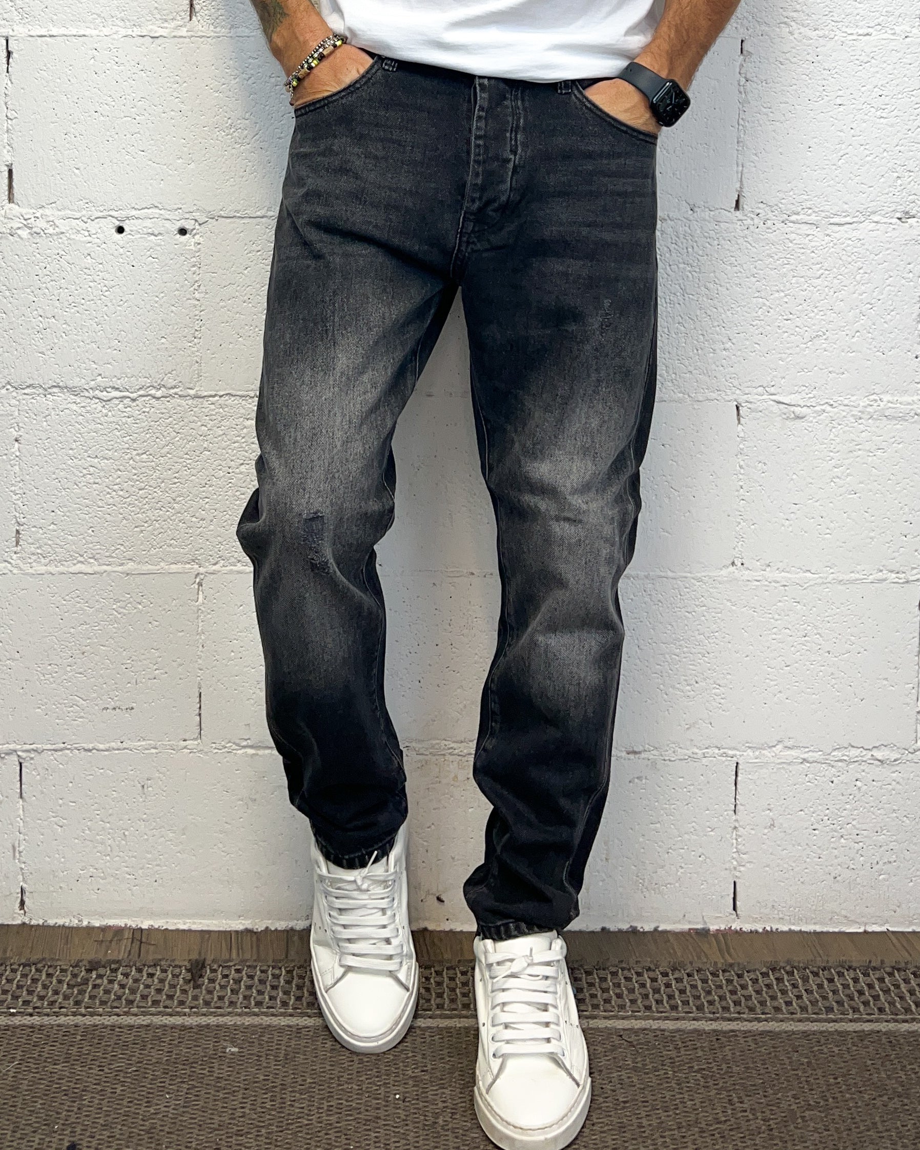 Over-D Jimmy jeans carrot slim grigio